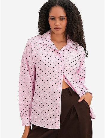 Chemise oversize en crêpe à pois bdart