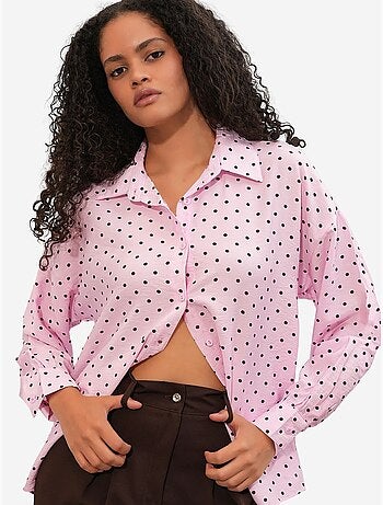 Chemise oversize en crêpe à pois bdart