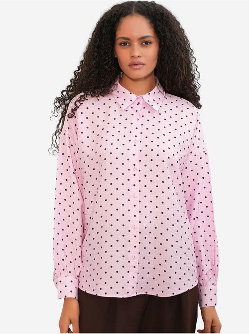 Chemise oversize en crêpe à pois bdart - Kiabi Chemise oversize en crêpe à pois bdart - Kiabi