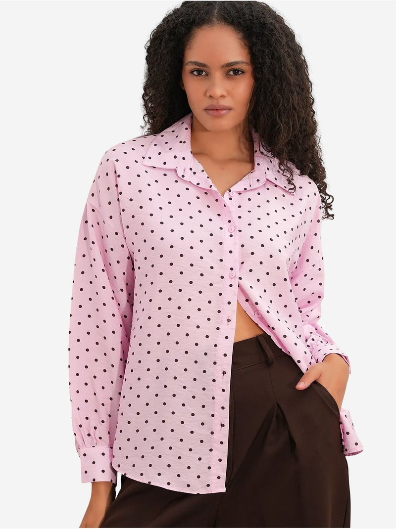 Chemise oversize en crêpe à pois bdart Rose - Kiabi