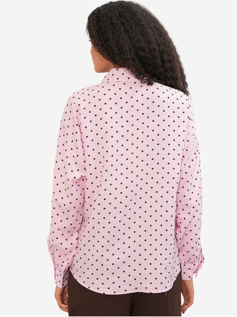 Chemise oversize en crêpe à pois bdart Rose - Kiabi