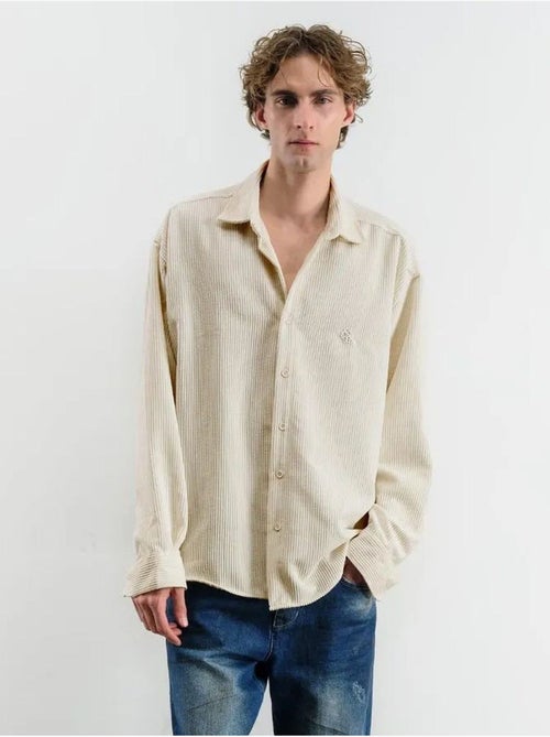Chemise oversize en gabardine avec fermeture boutonnée giesto - Kiabi