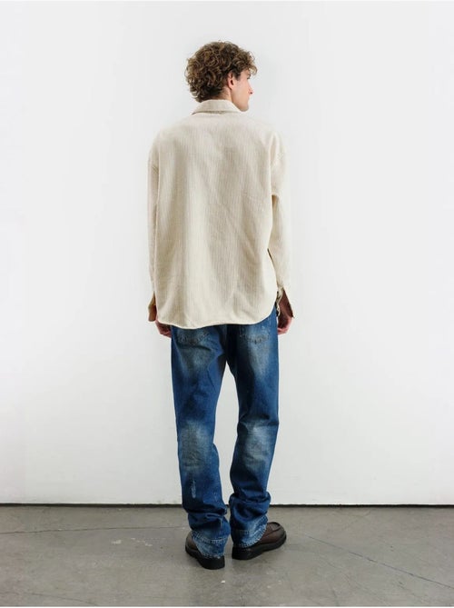 Chemise oversize en gabardine avec fermeture boutonnée giesto - Kiabi