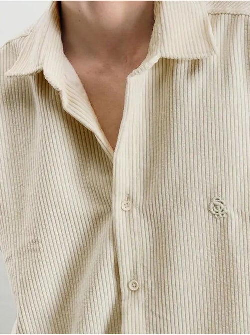 Chemise oversize en gabardine avec fermeture boutonnée giesto - Kiabi