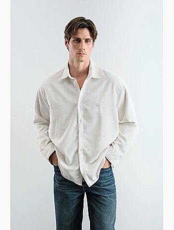 Chemise oversize en gabardine texturée avec fermeture boutonnée giesto