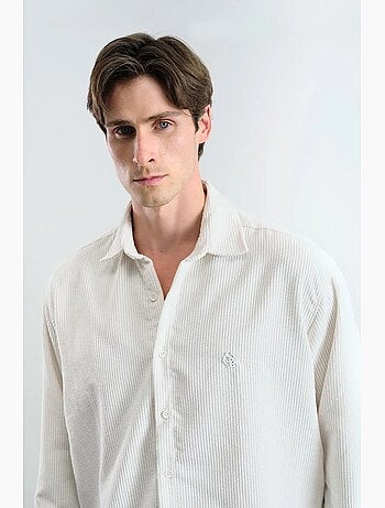 Chemise oversize en gabardine texturée avec fermeture boutonnée giesto