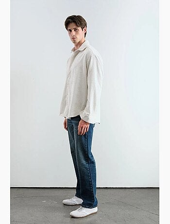Chemise oversize en gabardine texturée avec fermeture boutonnée giesto