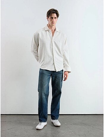 Chemise oversize en gabardine texturée avec fermeture boutonnée giesto