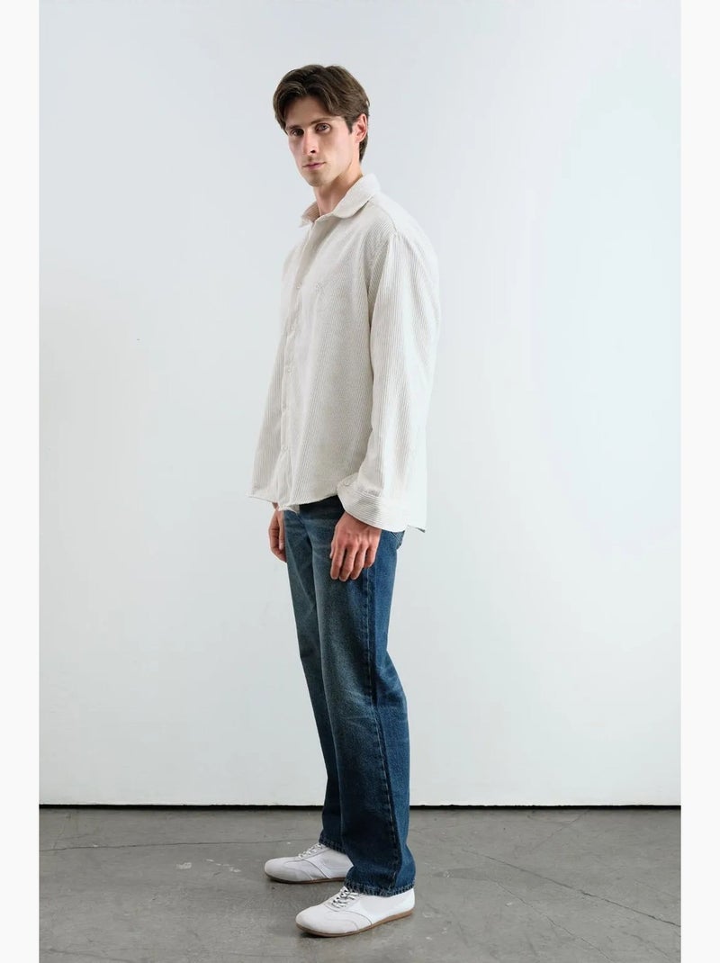 Chemise oversize en gabardine texturée avec fermeture boutonnée giesto Blanc - Kiabi