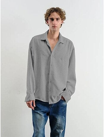 Chemise oversize en gabardine texturée avec fermeture boutonnée giesto