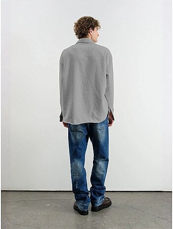 Chemise oversize en gabardine texturée avec fermeture boutonnée giesto