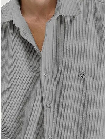 Chemise oversize en gabardine texturée avec fermeture boutonnée giesto