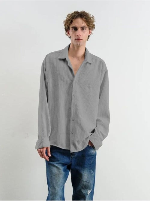 Chemise oversize en gabardine texturée avec fermeture boutonnée giesto - Kiabi