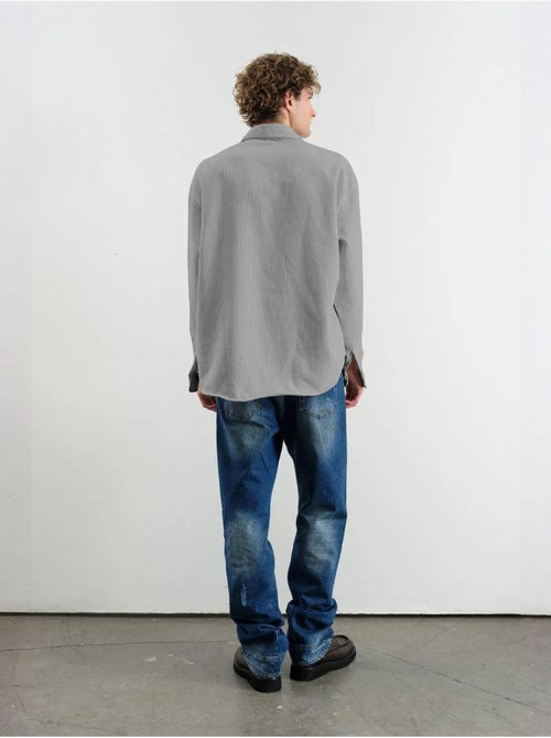 Chemise oversize en gabardine texturée avec fermeture boutonnée giesto - Kiabi
