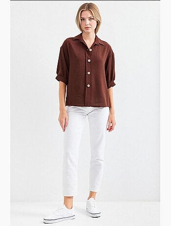 Chemise oversize en lin à manches courtes bdart