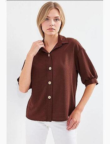 Chemise oversize en lin à manches courtes bdart