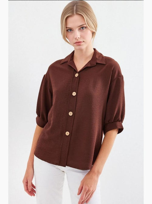 Chemise oversize en lin à manches courtes bdart - Kiabi Chemise oversize en lin à manches courtes bdart - Kiabi