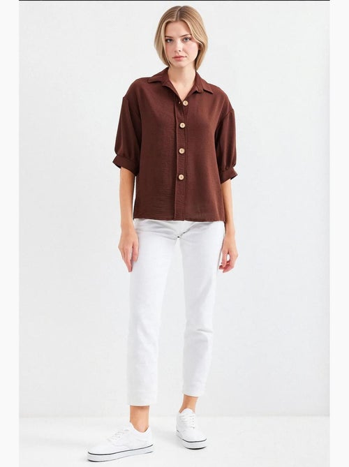 Chemise oversize en lin à manches courtes bdart - Kiabi Chemise oversize en lin à manches courtes bdart - Kiabi