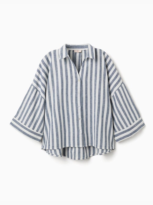 Chemise oversize en lin à rayures You&Me - Kiabi