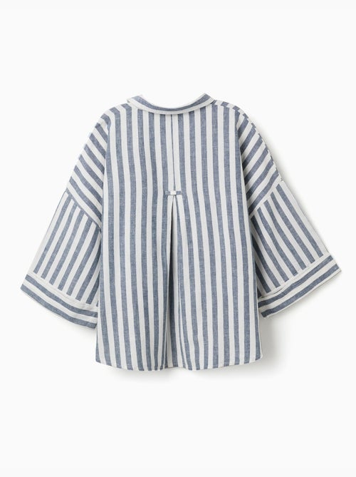 Chemise oversize en lin à rayures You&Me - Kiabi