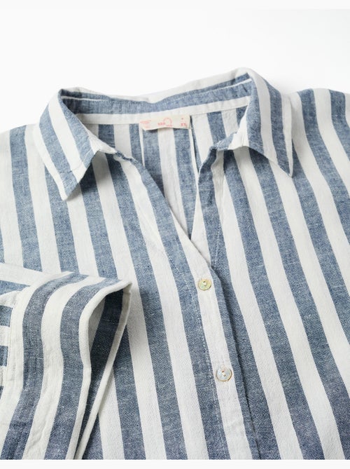 Chemise oversize en lin à rayures You&Me - Kiabi