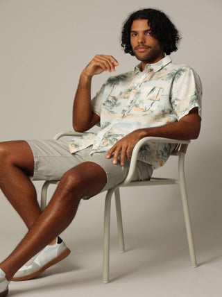 Chemise oversize en lin avec imprimé jungle 'Deeluxe'