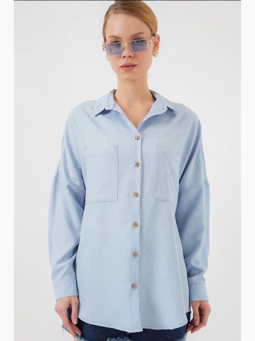 Chemise oversize en lin bdart - Kiabi Chemise oversize en lin bdart - Kiabi