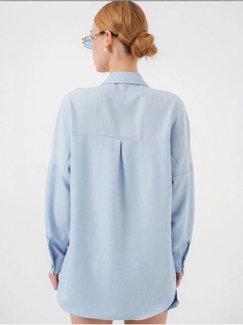 Chemise oversize en lin bdart - Kiabi Chemise oversize en lin bdart - Kiabi