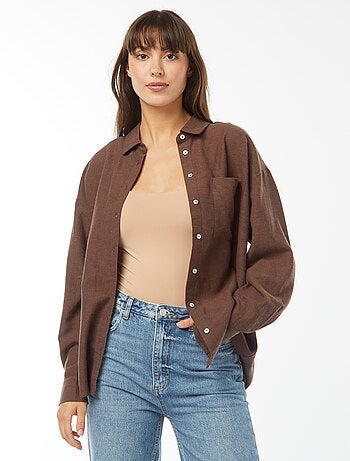 Chemise oversize en lin rayé