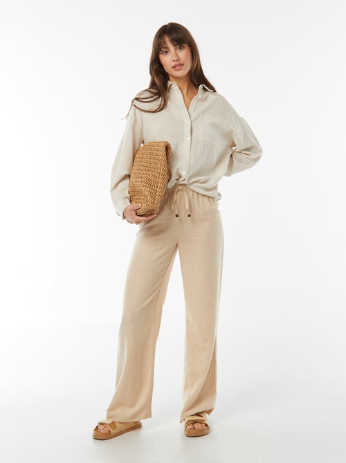 Chemise oversize en lin rayé - Kiabi