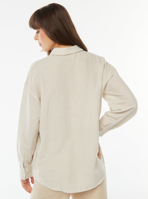 Chemise oversize en lin rayé - Kiabi