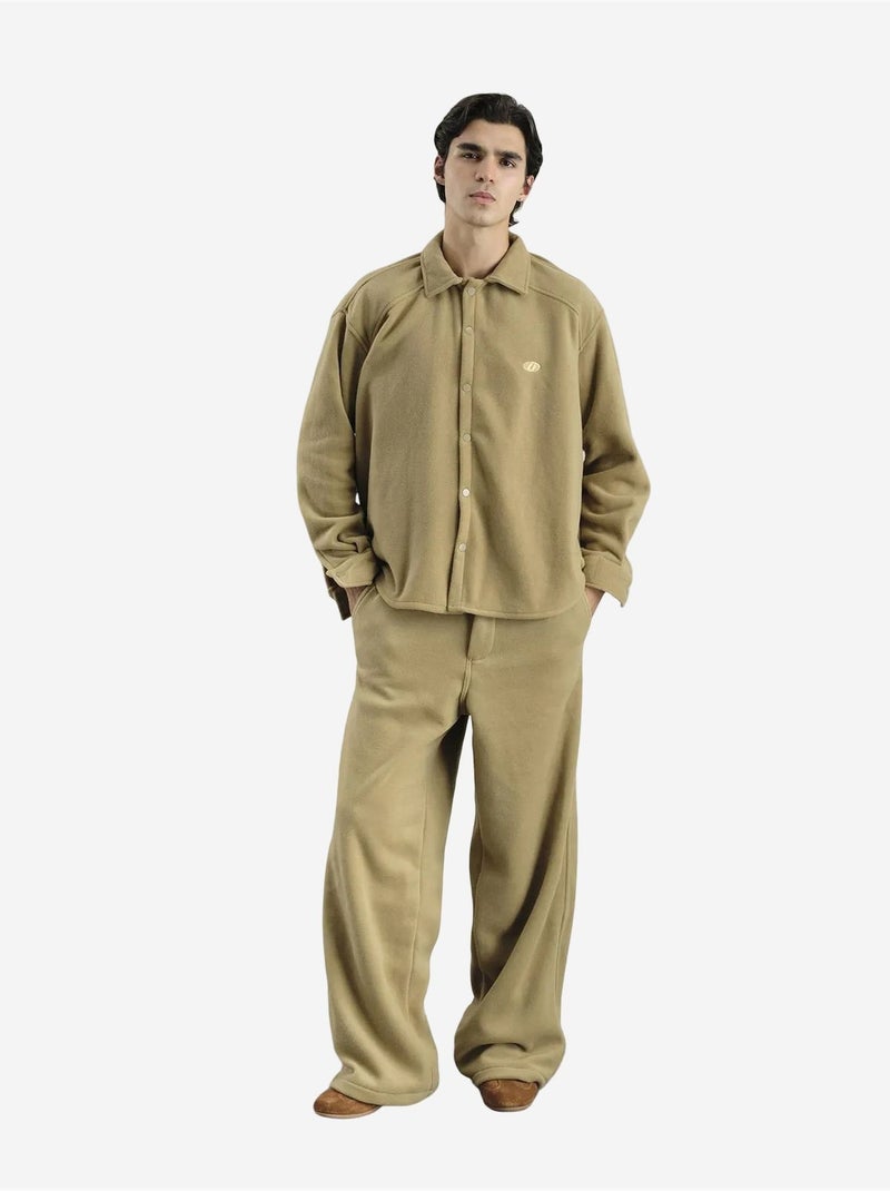 Chemise oversize en maille texturée avec fermeture boutonnée giesto Grège - Kiabi