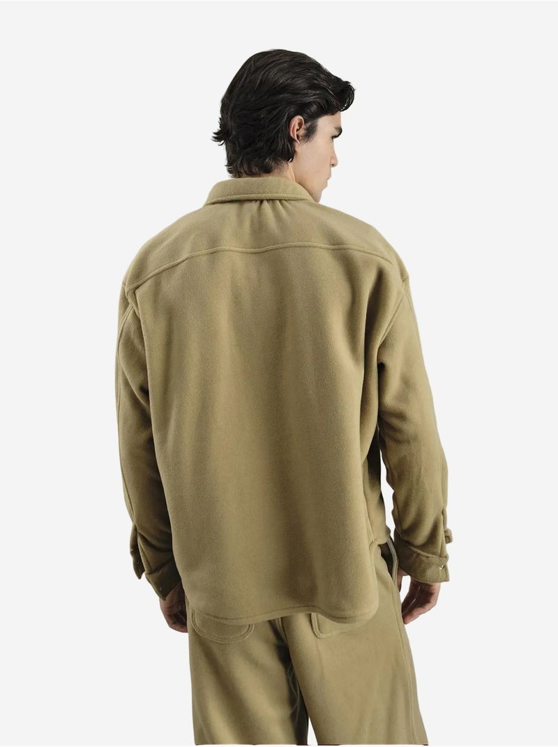 Chemise oversize en maille texturée avec fermeture boutonnée giesto Grège - Kiabi