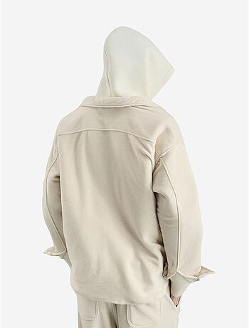 Chemise oversize en peluche tissée avec fermeture à pression giesto