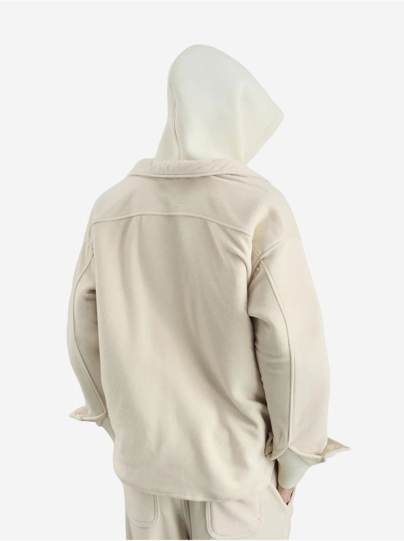 Chemise oversize en peluche tissée avec fermeture à pression giesto Beige argile - Kiabi