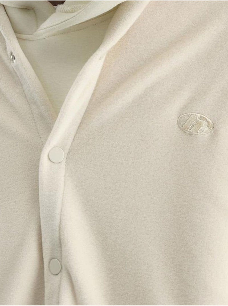 Chemise oversize en peluche tissée avec fermeture à pression giesto Beige argile - Kiabi