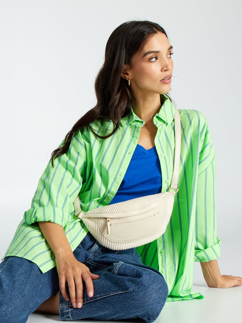 Chemise oversize en popeline Vert à rayures - Kiabi