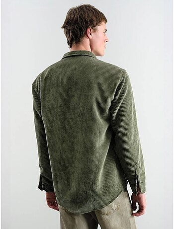 Chemise oversize en velours côtelé à manches longues et boutons giesto