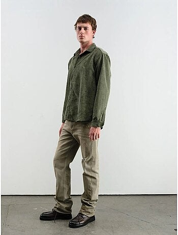 Chemise oversize en velours côtelé à manches longues et boutons giesto