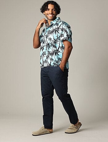 Chemise oversize en viscose avec imprimé tropical coloré 'Deeluxe'