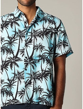 Chemise oversize en viscose avec imprimé tropical coloré 'Deeluxe'