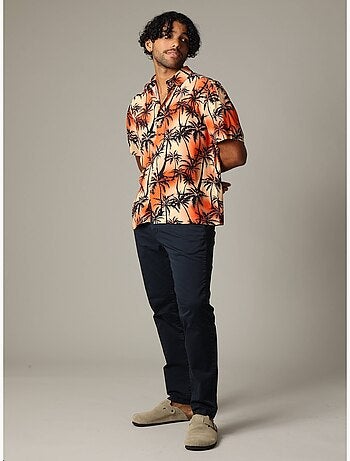 Chemise oversize en viscose avec imprimé tropical coloré 'Deeluxe'