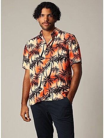 Chemise oversize en viscose avec imprimé tropical coloré 'Deeluxe'