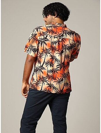 Chemise oversize en viscose avec imprimé tropical coloré 'Deeluxe'