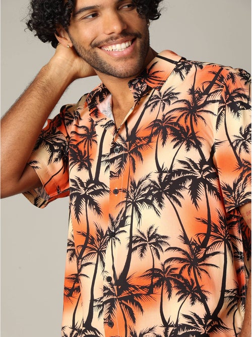 Chemise oversize en viscose avec imprimé tropical coloré 'Deeluxe' - Kiabi