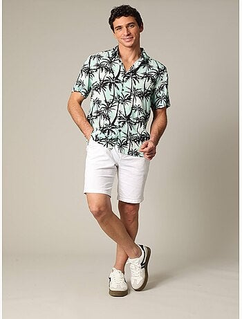 Chemise oversize en viscose avec imprimé tropical coloré 'Deeluxe'