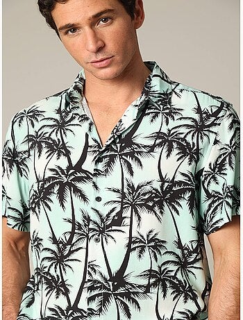 Chemise oversize en viscose avec imprimé tropical coloré 'Deeluxe'