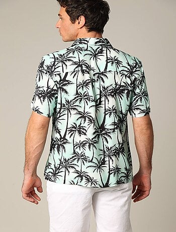 Chemise oversize en viscose avec imprimé tropical coloré 'Deeluxe'