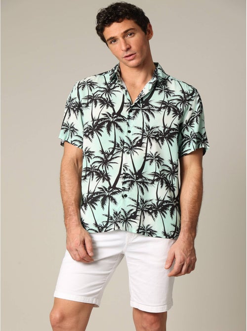 Chemise oversize en viscose avec imprimé tropical coloré 'Deeluxe' - Kiabi