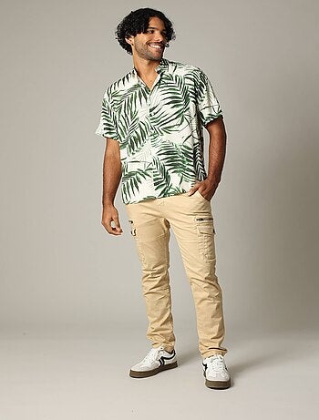 Chemise oversize en viscose avec imprimé tropical 'Deeluxe'